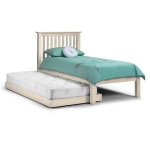 Velva Wooden Hideaway Single Bed In Stone White Lacquer